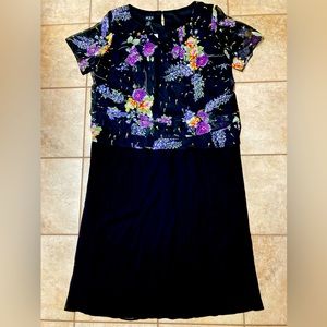 MSK Women NWT black & floral dress